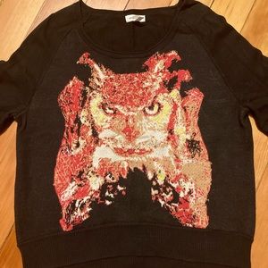 NWOT Silence and noise Anthropologie Owl Sweater